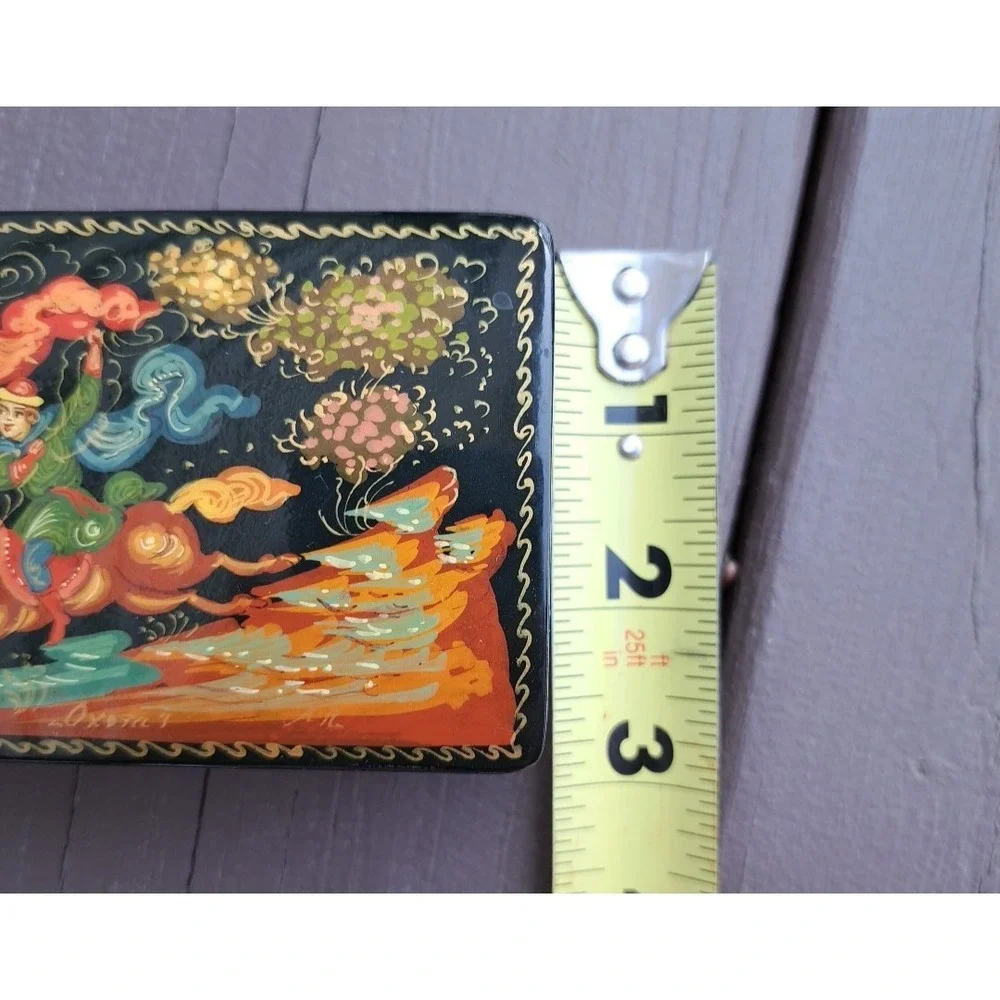 Palekh Russian Decorative Wooden Lacquer Trinket Box Fairy Tail 